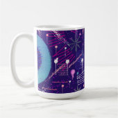 Maximalistischer Abstrakt auf Lila Kaffeetasse (Links)