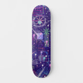 Maximalistischer Abstrakt auf Lila Skateboard (Vorderseite)