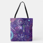 Maximalistischer Abstrakt auf Lila Tasche (Vorderseite)