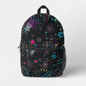 Maximalistischer abstrakter Expressionismus Bedruckter Rucksack (Vorderseite)