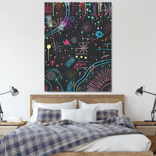 Maximalistischer abstrakter Expressionismus Leinwanddruck (Insitu (Schlafzimmer))
