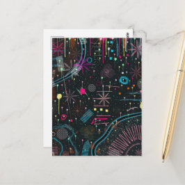 Maximalistischer abstrakter Expressionismus Postkarte