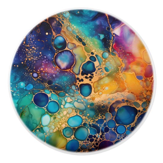 Maximalistischer Dekorstil für Alkoholtupfer Keramikknauf (Vorderseite)