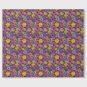 Maximalistischer Dopamine-Design-Layered-Smiley-Ic Geschenkpapier (Flach)