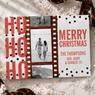 Maximalistischer Ho Ho Ho Filmstreifen Weihnachtsf Feiertagskarte
