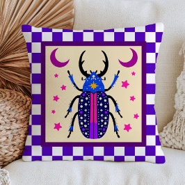 Maximalistischer Käfer-Insekten-Design-Schachbrett Kissen