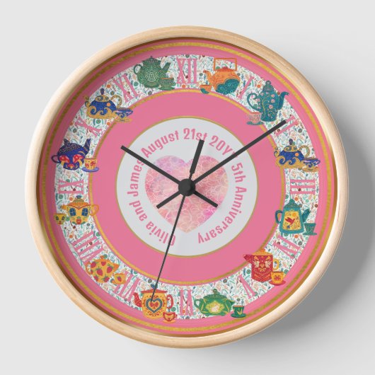 Maximalistischer Küchendekor Teatime Cottage Benut Uhr (Vorderseite)