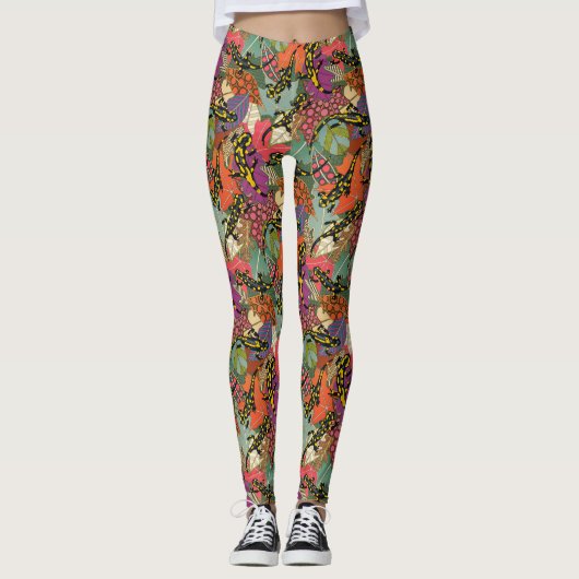 maximalistischer Salamanderwald Leggings (Vorderseite)