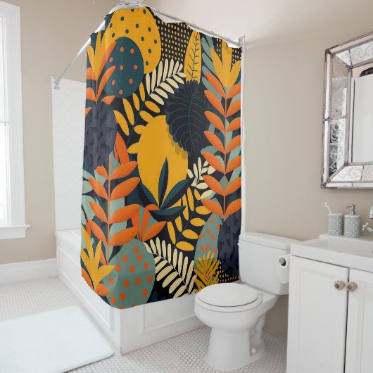 Maximalistisches Abstraktes Farbmuster Duschvorhang (Beispiel)