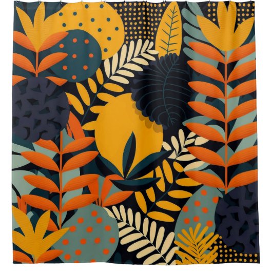 Maximalistisches Abstraktes Farbmuster Duschvorhang (Vorderseite)