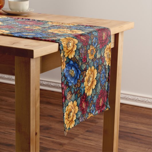 Maximalistisches Blumendesign Kurzer Tischläufer (Beispiel)