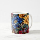Maximalistisches Blumenmuster Kaffeetasse (VorderseiteRechts)