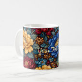Maximalistisches Blumenmuster Kaffeetasse (Vorderseite Links)