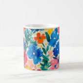 Maximalistisches florales Wasserfarbenmuster Kaffeetasse (Mittel)