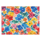 Maximalistisches florales Wasserfarbmuster Tischdecke (Vorderseite (Horizontal))