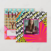 Maximalistisches Foto Muster farbenfroh Dankeskarte (Vorne/Hinten)