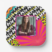 Maximalistisches Foto Muster farbenfroh Pappteller (Vorderseite)