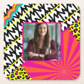 Maximalistisches Foto Muster farbenfroh Rechteckiger Pappuntersetzer (Vorderseite)