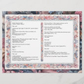 Maximalistisches Hochzeitsprogramm Shabby Chic Vin (Hinten)
