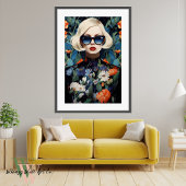 Maximalistisches Portrait der Frau in fett gefärbt Poster