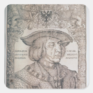 Maximilian I, Kaiser von Deutschland, 1518 Quadratischer Aufkleber