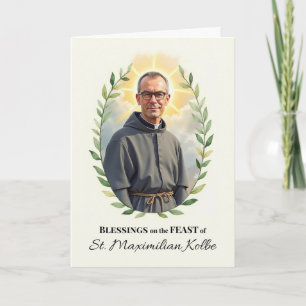 Maximilian-Kolbe-Feiertags-Segen-Kranz Karte