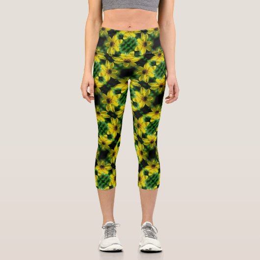 Maximilian Sonnenblume Abstraktes Muster Capri Leggings (Vorderseite)