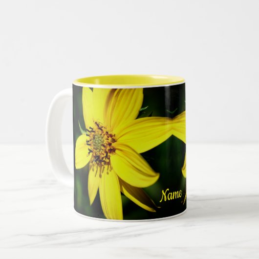 Maximilian Sunflower Blume Personalisiert Zweifarbige Tasse (Vorderseite Links)