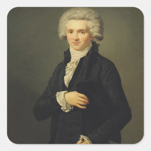 Maximilien de Robespierre 1791 Quadratischer Aufkleber (Vorderseite)