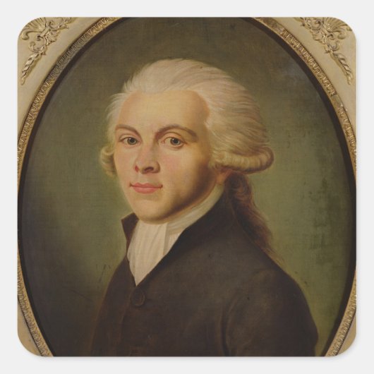 Maximilien de Robespierre c.1793 Quadratischer Aufkleber (Vorderseite)