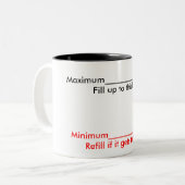 Maximum und Minimum Zweifarbige Tasse (Vorderseite Links)