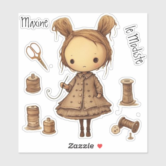 Maxine le Modiste (das Milliner-Set) Aufkleber (Blatt)