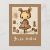 Maxine le Modiste Einladungsvorlage Postkarte (Vorderseite)