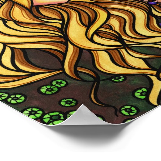 "Maxine" Meerjungfrau Beta Fish Fantasy Fairy Art Poster (Ecke)