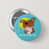 Max's Zunge Out Happy 2 1/4"-Taste Button (Vorne & Hinten)