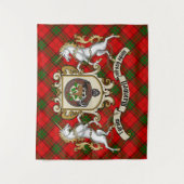 Maxwell Clan Abzeichen & Unicorns w/Tartan Wandteppich (Vorderseite)