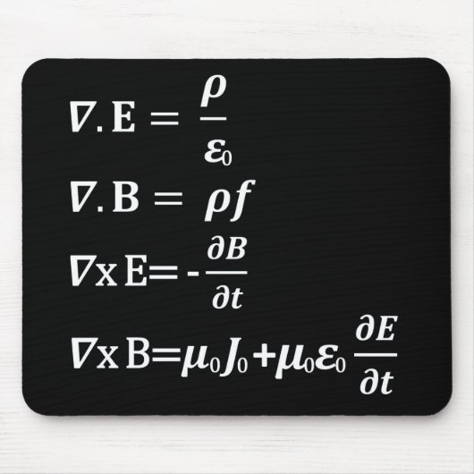 Maxwell-Physikgleichung Mousepad (Vorne)
