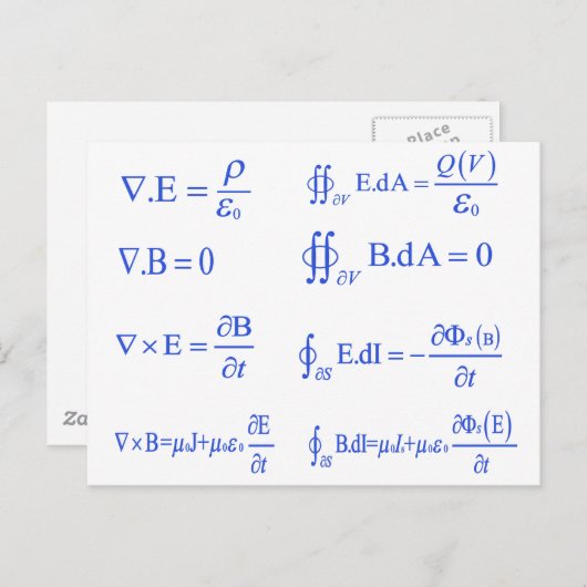 Maxwell-Physikgleichung Postkarte (Vorne/Hinten)