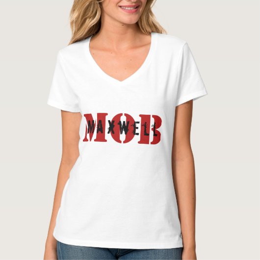 Maxwell-PÖBEL Weiß V-Hals T-Shirt (Vorderseite)