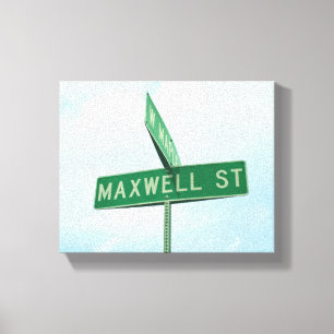 Maxwell St Straßenschild Foto Jungenzimmer Leinwanddruck
