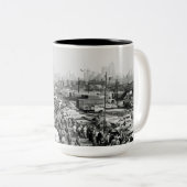 Maxwell Street Chicago Circa 1950er Jahre Flea Mar Zweifarbige Tasse (VorderseiteRechts)
