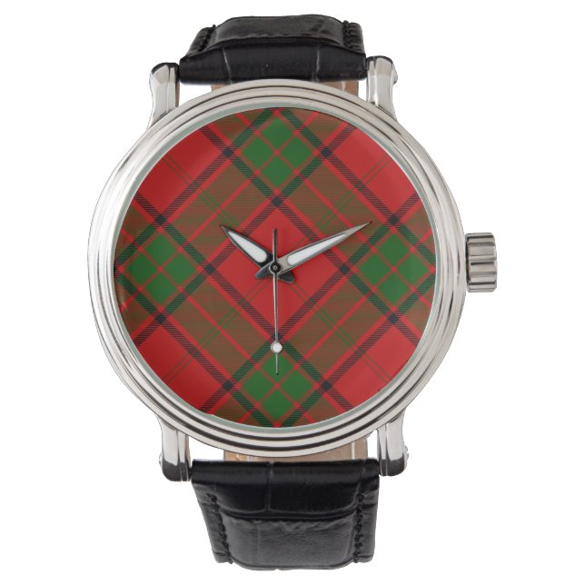 Maxwell Tartan Rot kariert Armbanduhr (Vorderseite)