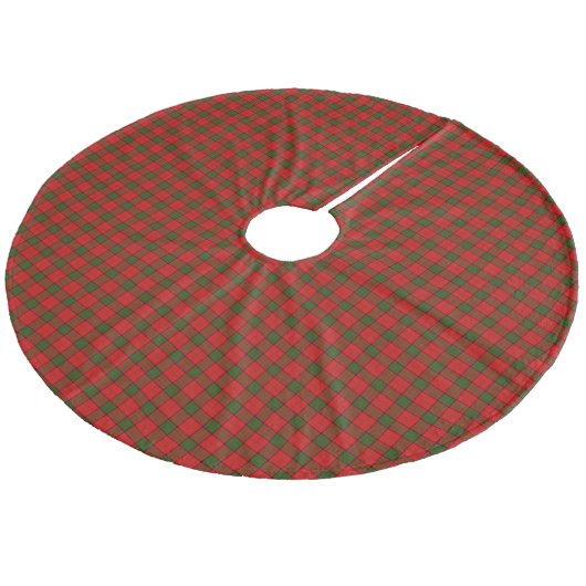 Maxwell Tartan Rot kariert Fleece Weihnachtsbaumdecke (Schrägansicht)