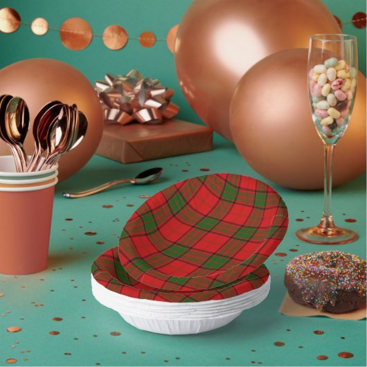 Maxwell Tartan Rot kariert Pappteller (Multi)