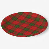 Maxwell Tartan Rot kariert Pappteller (Schrägansicht)