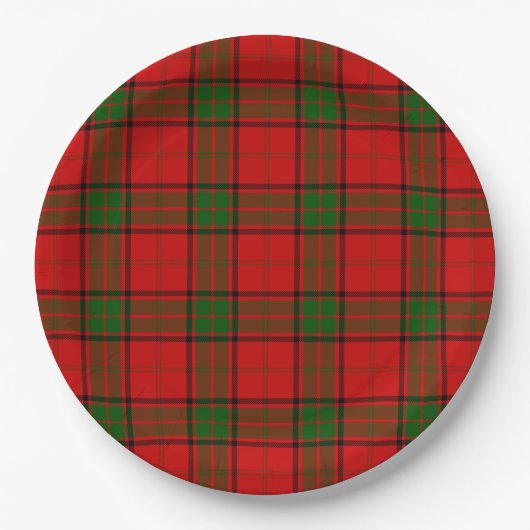 Maxwell Tartan Rot kariert Pappteller (Vorderseite)