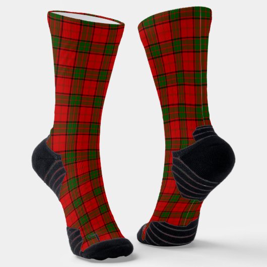 Maxwell Tartan Rot kariert Socken (Gewinkelt)