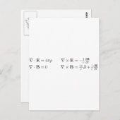 Maxwells Gleichungen, differenzielle Form, cgs Postkarte (Vorne/Hinten)