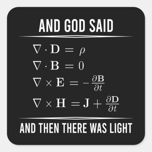 Maxwells Gleichungen Maxwell Maxwell Maxwells Math Quadratischer Aufkleber (Vorderseite)