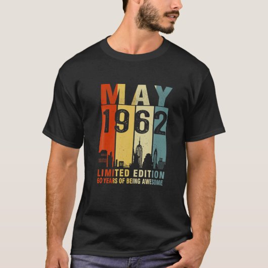 May 1962 Limited Edition 60 Years Of Being Awesome T-Shirt (Vorderseite)